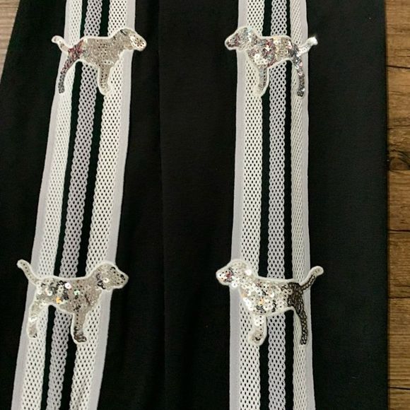 NEW VS PINK HTF BLING PUP DOGS COZY LEGGINGS SMALL - Picture 5 of 5